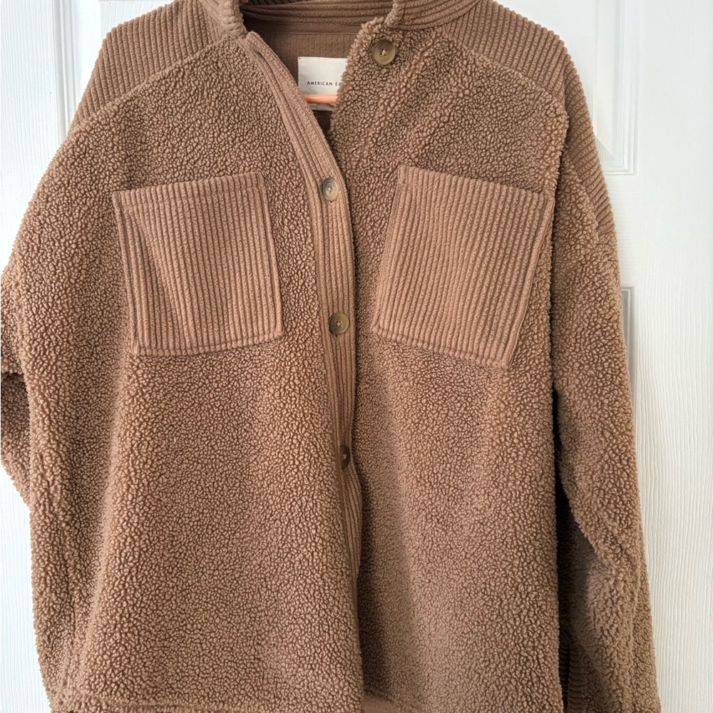 American Eagle Outfitters Brown Teddy Jacket